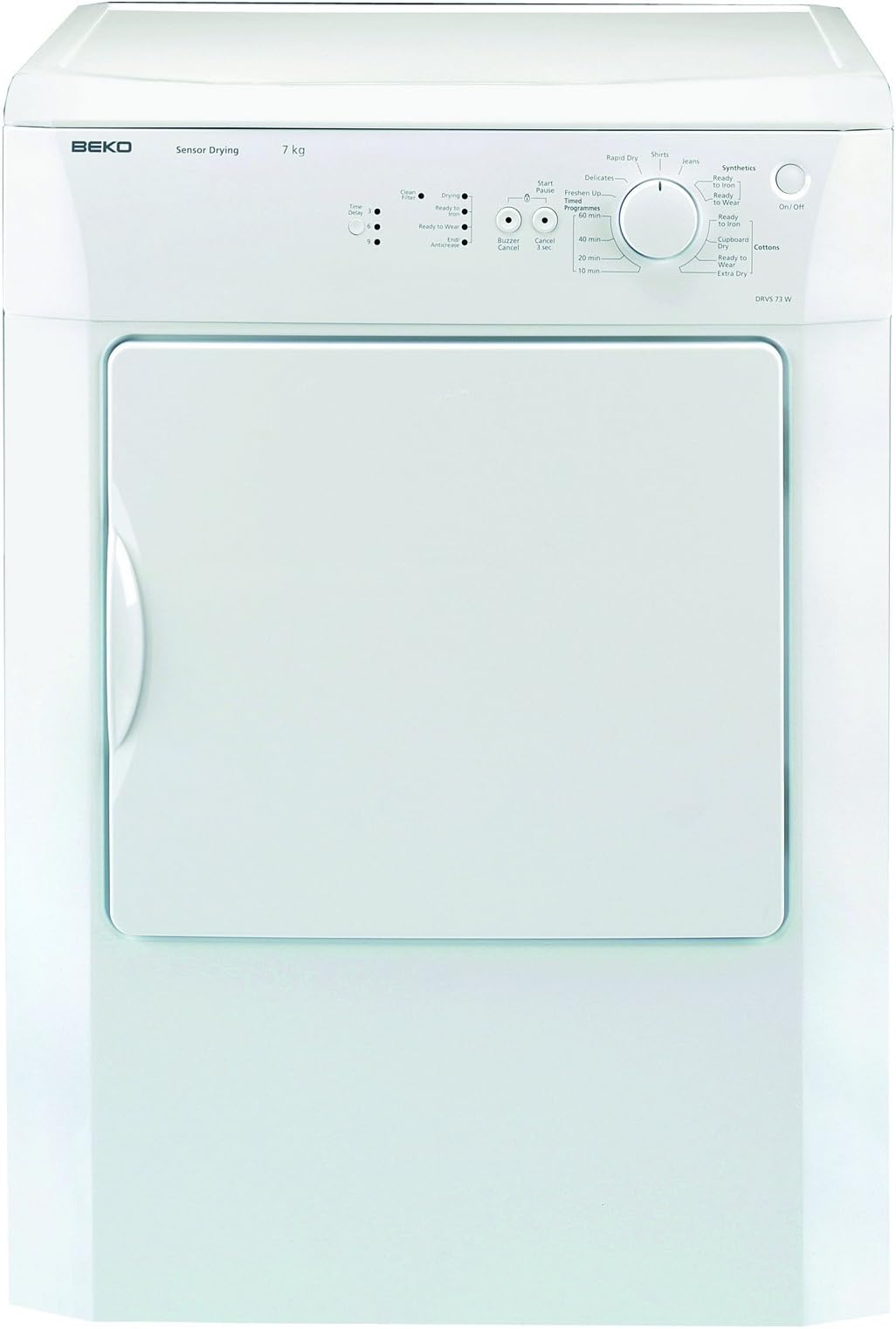 Beko DRVS73W vented dryer, 7kg load, C energy, white [Energy Class C]