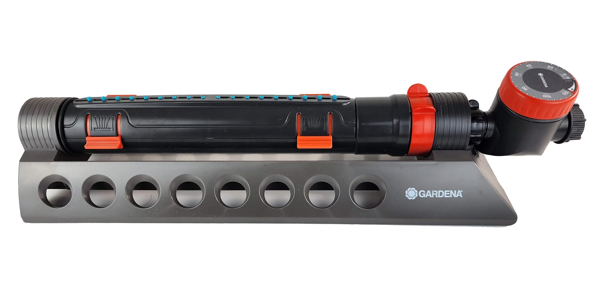 GARDENA - Aquazoom 3900 Quadratfuß Oszillierender Sprinkler mit stufenlos verstellbarer Breitensteuerung, Durchflusskontrolle und Wassertimer, grau, 1697034