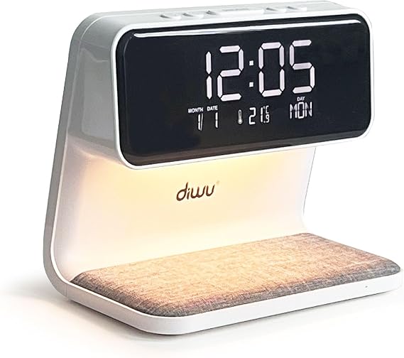 Diwu Digital Lighted Desk Clock and Wireless Charger
