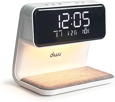 Diwu Digital Lighted Desk Clock and Wireless Charger