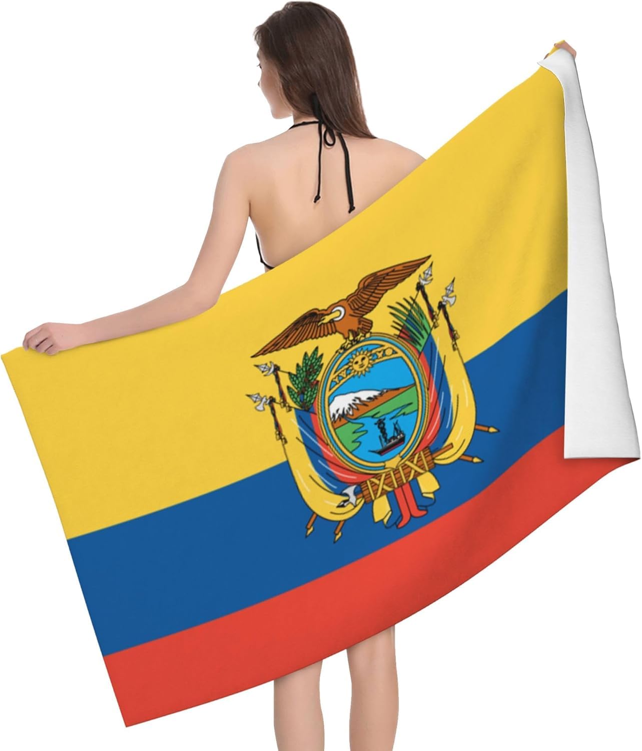 HLBSDM Ecuadorian Flag 52 x 32 in Microfiber Beach Towel Swimming Pool Bath Super Big Throw Towel