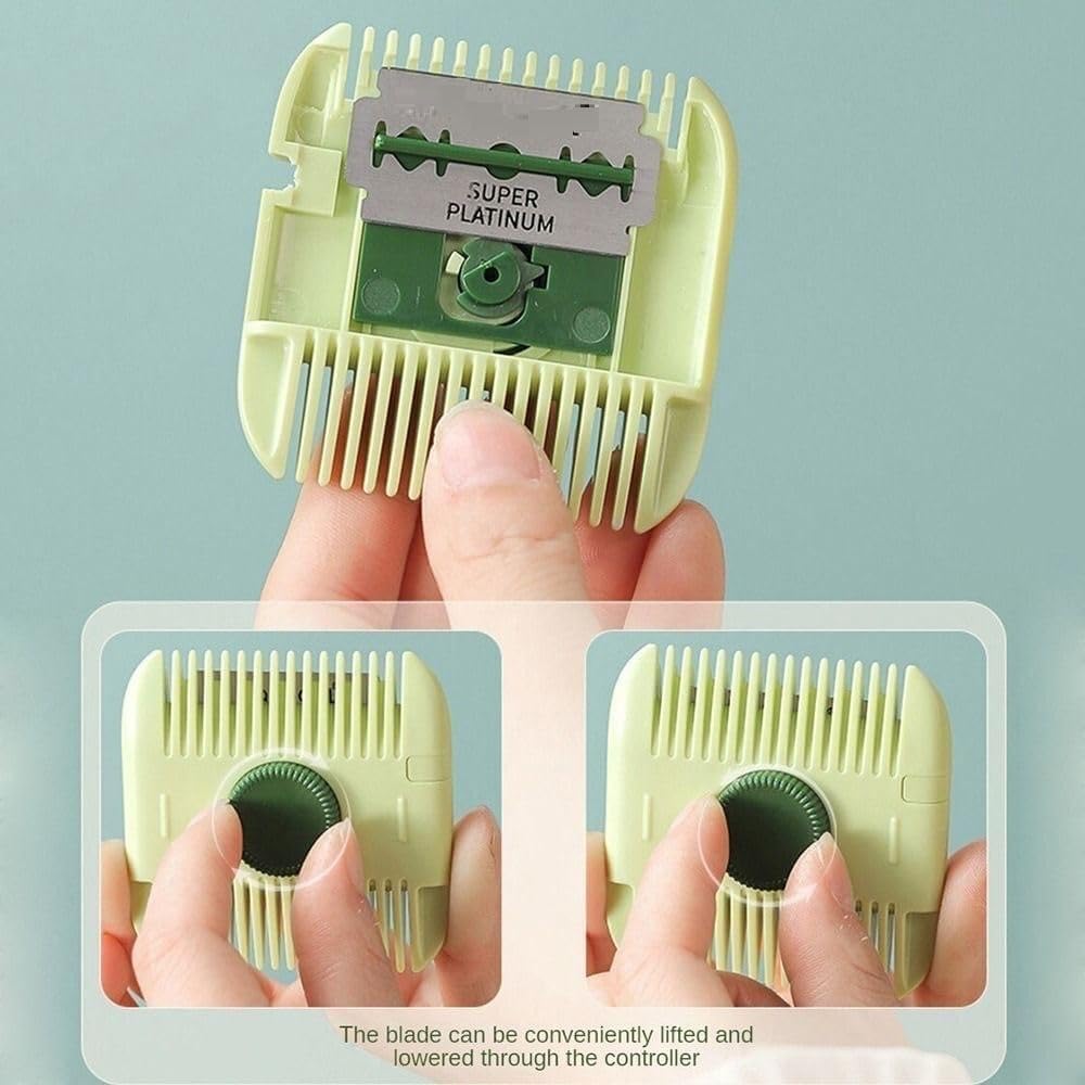 HEVIR Unisex 2 In 1 Hair Trimmer & Baby Hair Cutting Razor Comb | Sharp Cutter & Bang Styling Tool | Hair Clipper Bang Comb Styling Tool, Multicolour