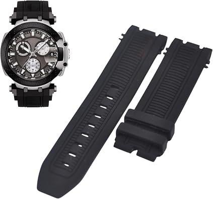 22mm Black Rubber Strap Compatible with Tissot T-Race T603041971 T1154172706100