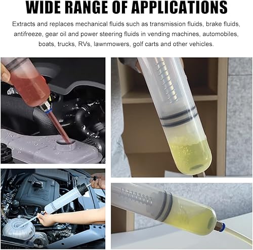 Miniatura 3 de Extractor de fluidos de 500 cc, bomba extractora de fluidos automotriz, bomba de extracción manual y llenado con dos tubos de extracción, evacuador