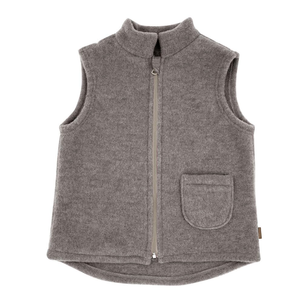 maximo GOTS MINI-Weste, Wollfleece Jerseyfutter, Reißverschluss