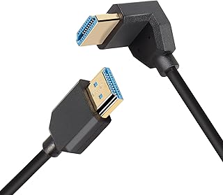 PNGKNYOCN 8K HDMI 2.1 Short Cable,270 Degree Upward Angle 1FT/0.3M Ultra High Speed 48Gbps HDMI Male to Male Cable Support 8K@60Hz,Dynamic HDR,HDCP 2.2&2.3, eARC (UP)