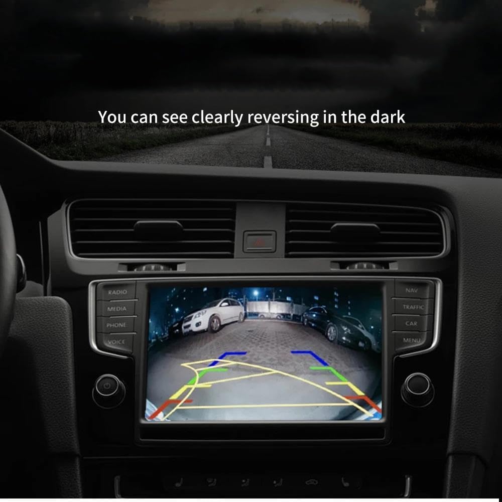 Caméra de Sécurité Voiture HD 1080P pour Focus 2 Sedan 2005-2011 C-Max Mondeo, Caméra de Recul Étanche IP68 avec Vision Nocturne et Grand Angle, CVBS-AHD720P