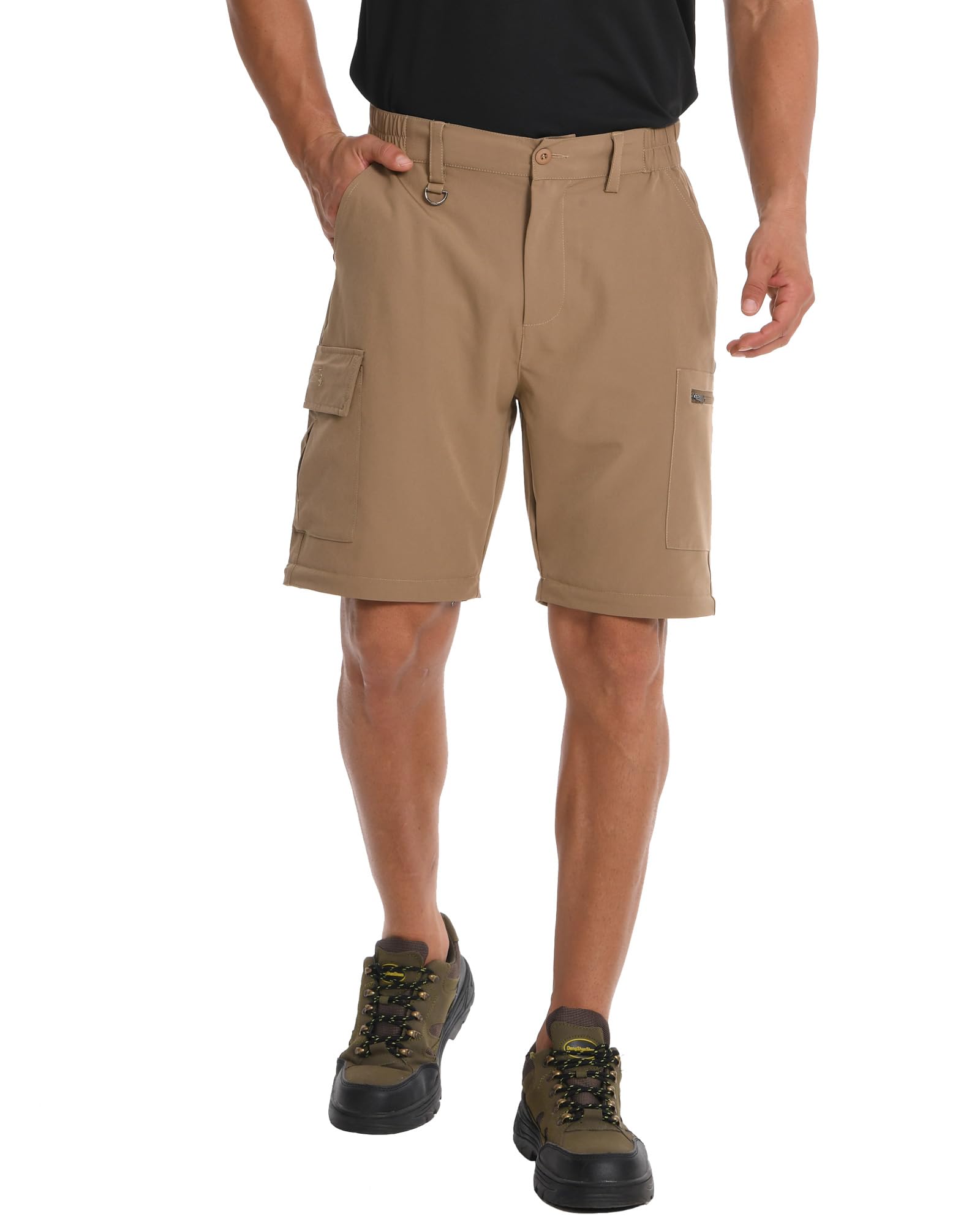 Pantalones de senderismo para hombre, convertibles, de secado rápido, con cremallera, tácticos, resistentes al agua, ligeros, con 6 bolsillos
