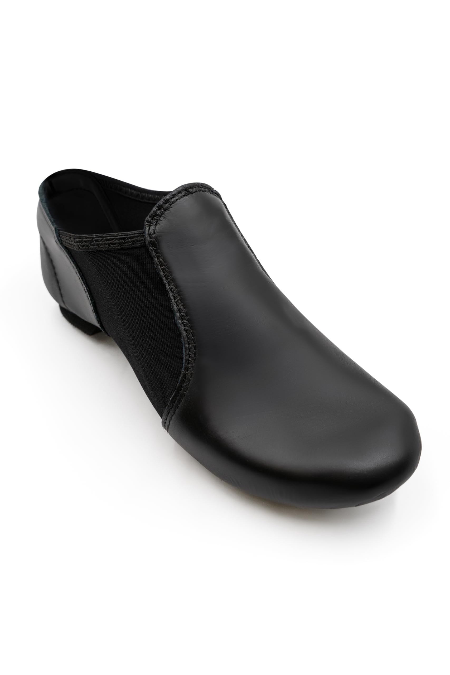 Capezio Women's E Series Jazz Slip-on Shoe – Comfortable Black Leather with Neoprene Arch Support, Slip-On Design for Quick Changes, Soft Cotton Lining, 39 EU, 8 M US, Black