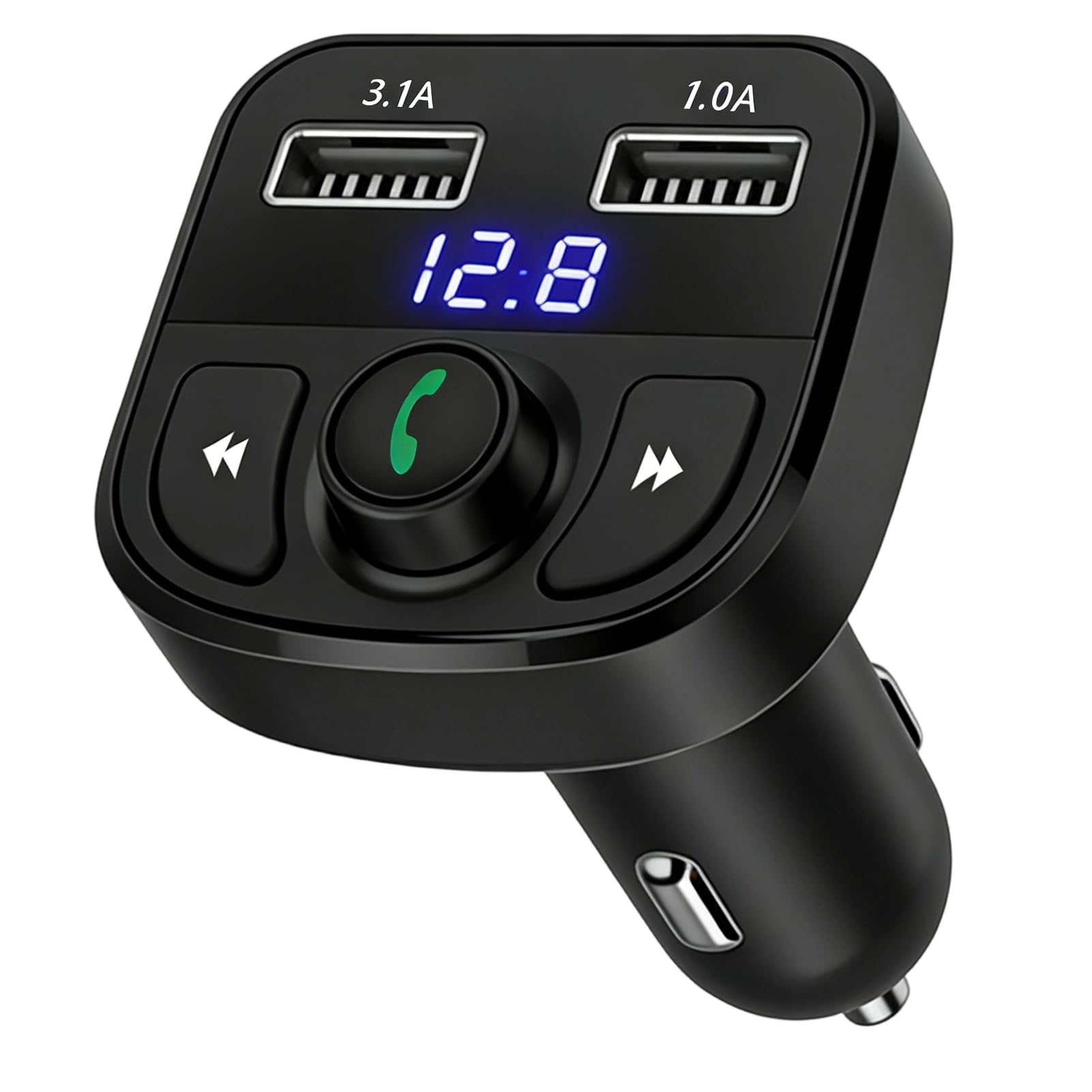 Transmisor FM Bluetooth Coche, Adaptador Coche MP3, Manos Libres Bluetooth con 2 USB, Llamadas Manos Libres, Soporte Unidad Flash USB y Tarjeta TF — view 6
