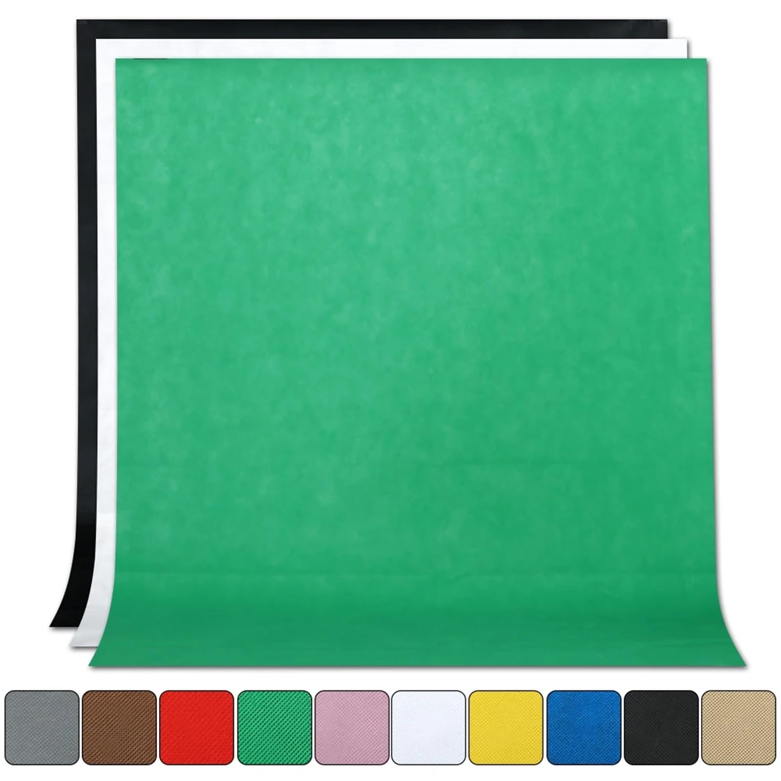Tła fotograficzne, Tło zielonego ekranu, tkanina włókninowa, wielokolorowa, wiele rozmiarów(Black,1600x4000mm)