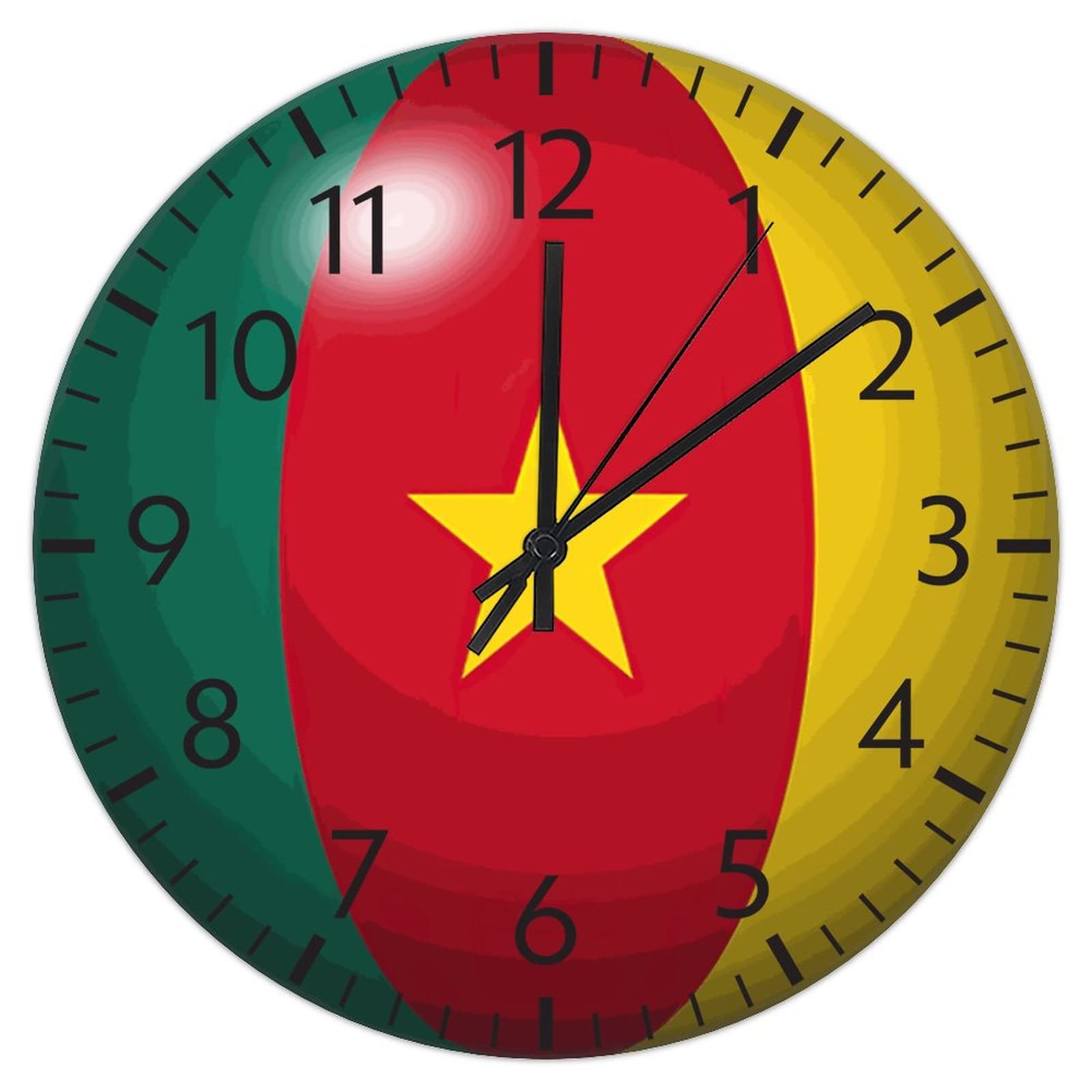 Horloge murale Cameroun silencieuse sans tic-tac pour un bureau ou une salle à manger calme