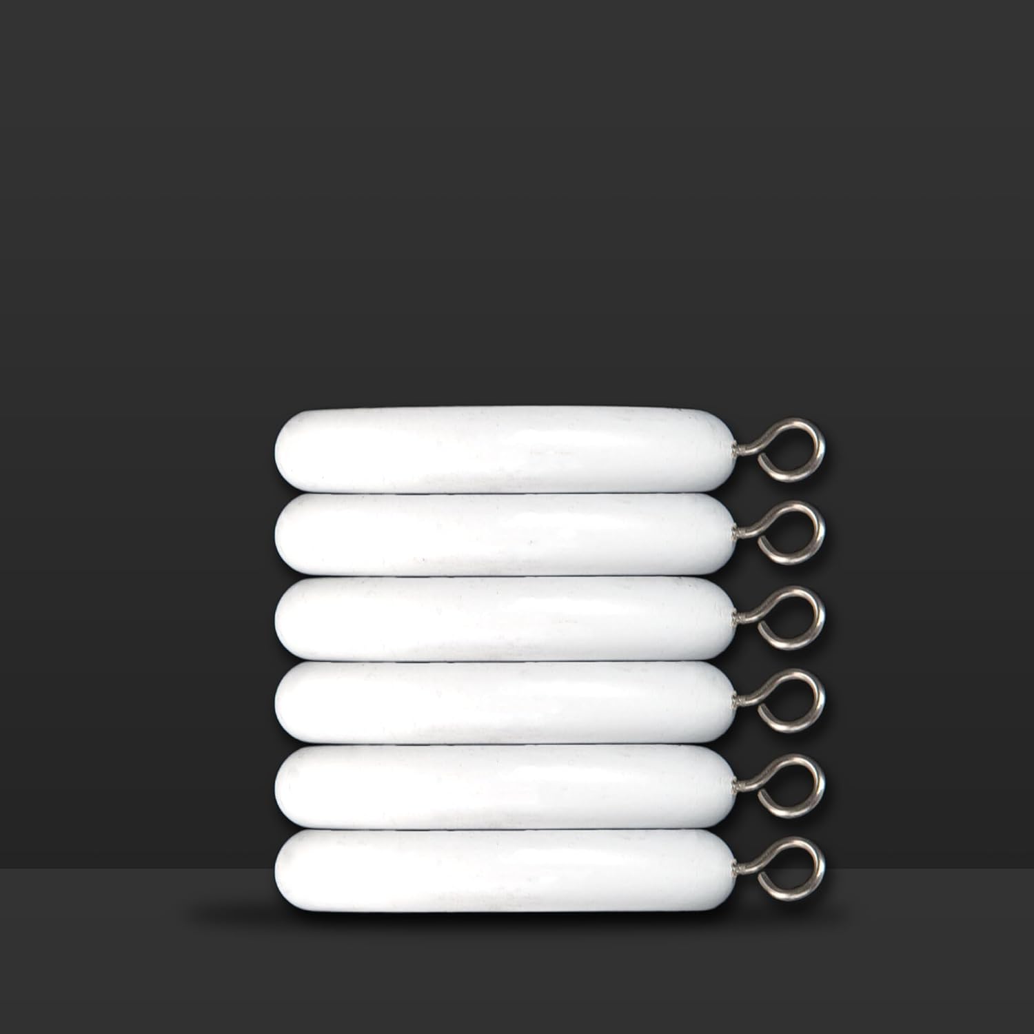Set of 6 White Wooden Curtain Rod Rings Drapery 2.5 Inch with Eyelet for 1.5 inch Rod Pole, 1.75 INCH Inner Dia for Window and Door Shower Decoration