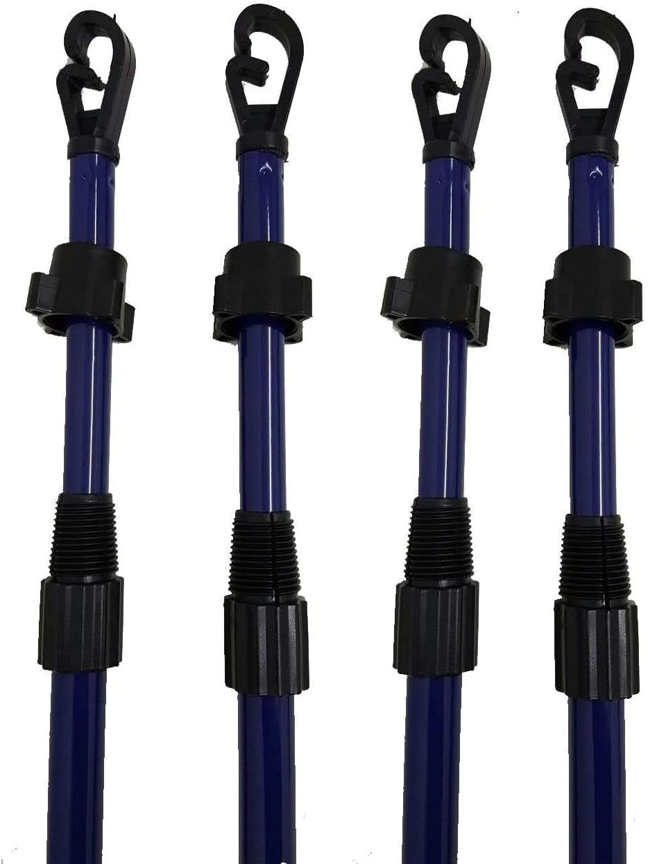 Heavy Duty Metal Telescopic Extendable Home Garden Washing Line Clothes Laundry Support Pole Props Outdoor Indoor Airer Rope String Extenedable from 1.3 to 2.6M (4) — image 1