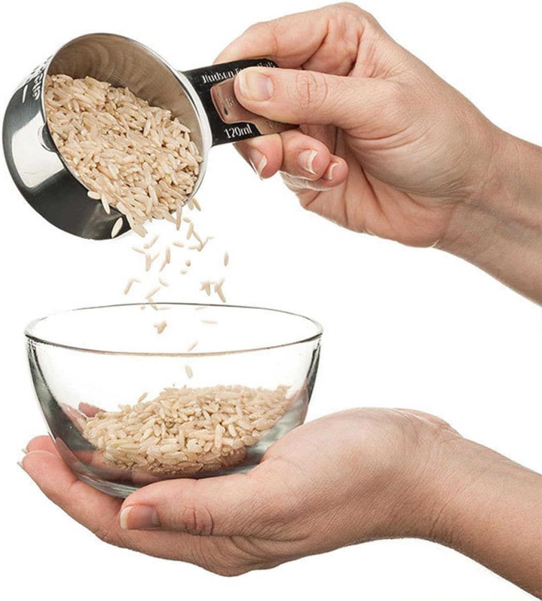 7-Piece Stainless Steel Measuring Cups and Spoons Set 304 Food-Grade Material Accurate Measurements for Baking and Cooking for Kitchen Use