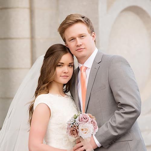 Miniatura 6 de Ramos de boda para novia, ramo de dama de honor, rosa sintética, rosa crema, blanco, flores de seda artificiales para boda, fiesta, iglesia, arreglo