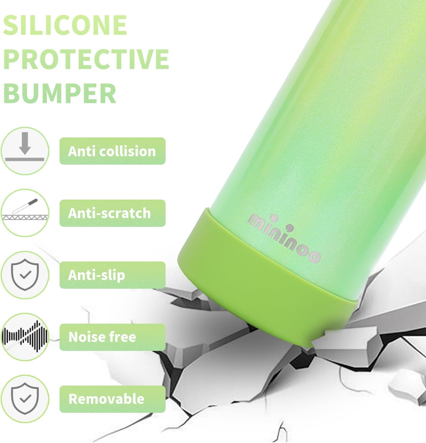 Mininoo Kids Water Bottle for School - 16 oz Stainless Steel Insulated Water Bottle with Ceramic-Lined, Leakproof Straw Lid & Beaded Handle for Girls & Boys - Image 4