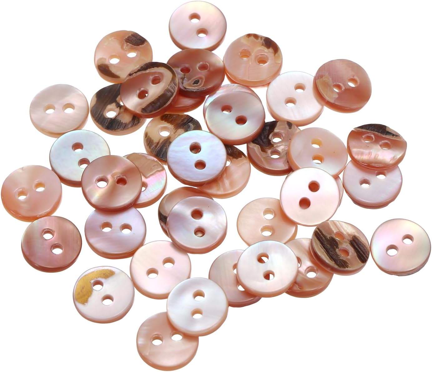 Amazon.com: uxcell 40Pcs Natural Pearl Shell Button, 8.8mm 2 Hole ...