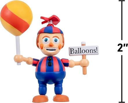 Jazwares Five Nights at Freddys Balloon Boy - 2.5-Inch Articulated Figure and Glow-in-The-Dark Eyes Plus 2-Inch Crying Child Figure
