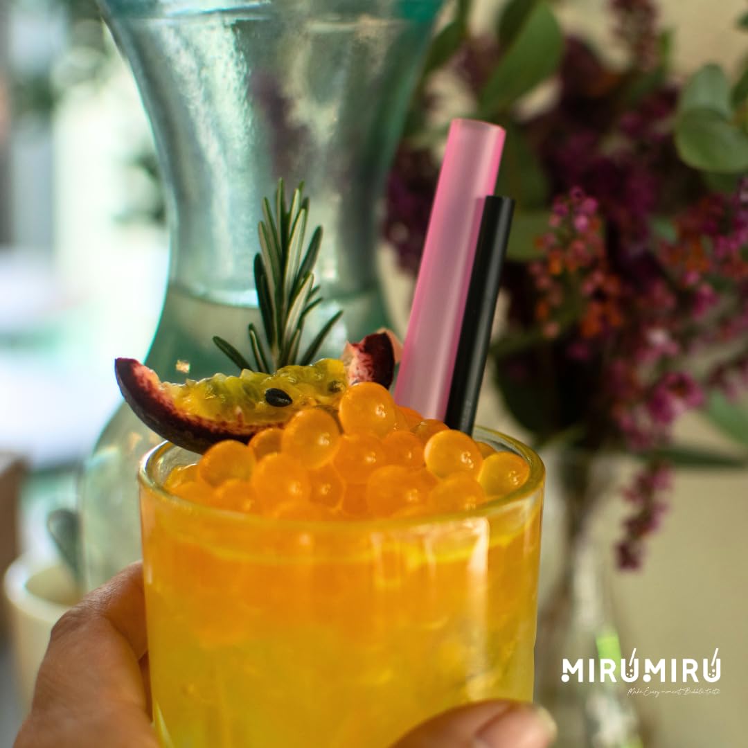 MiruMiru - POPPING BOBA ORIGINAL pour Bubble tea - Litchi - 140g - sans colorants artificiels, moins de sucre, 100% VÉGÉTALIEN et SANS GLUTEN