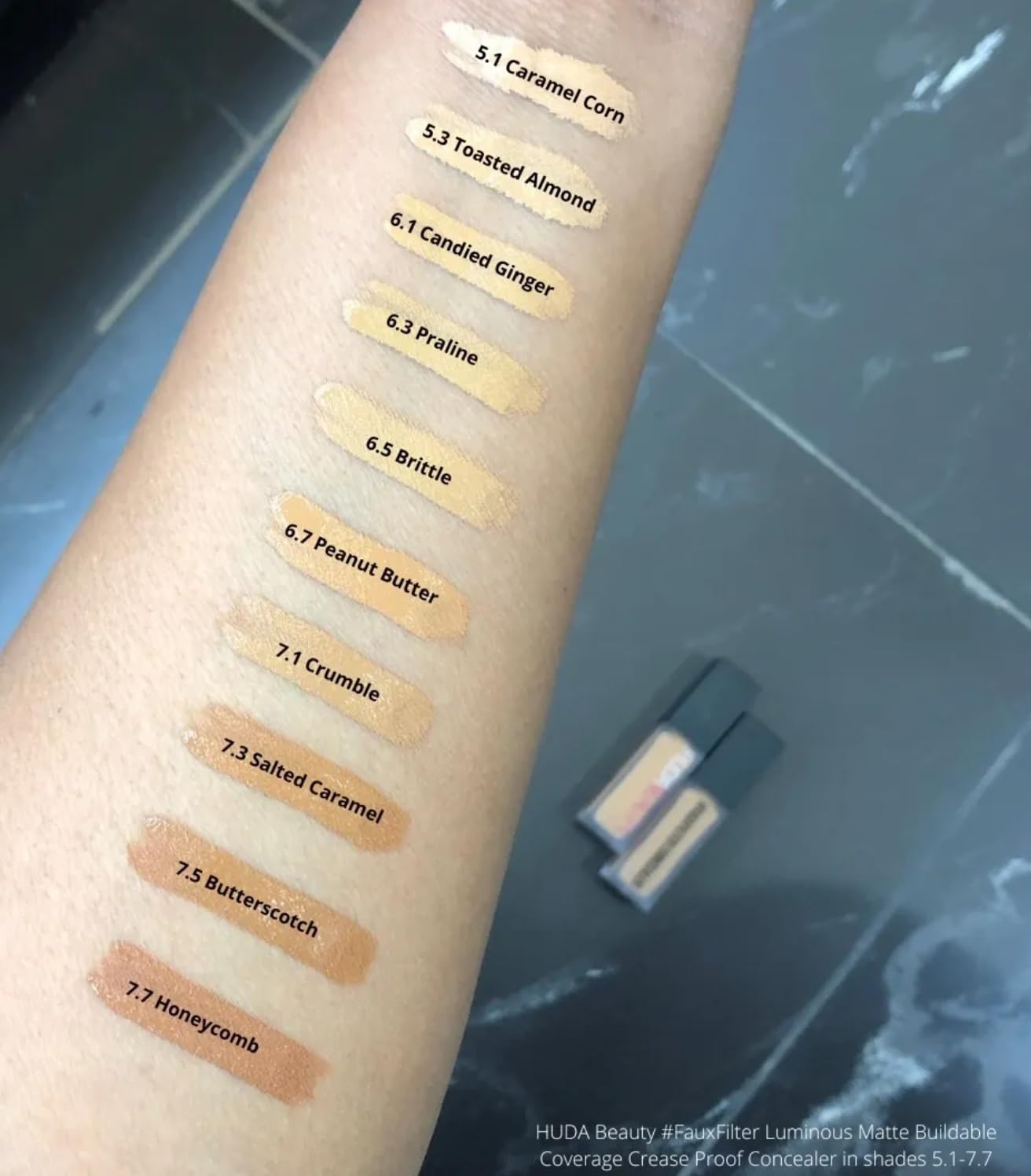 HUDA BEAUTY #FauxFilter Luminous Matte Buildable Coverage Crease Proof Concealer Granola 4.5 Golden - Image 4