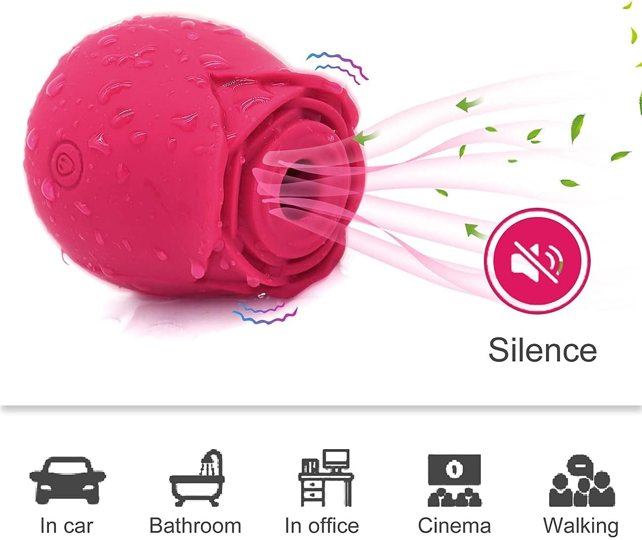 Red Roses Flower Toy for Women, Whisper-Quiet & Waterproof Design Toys Red-87A