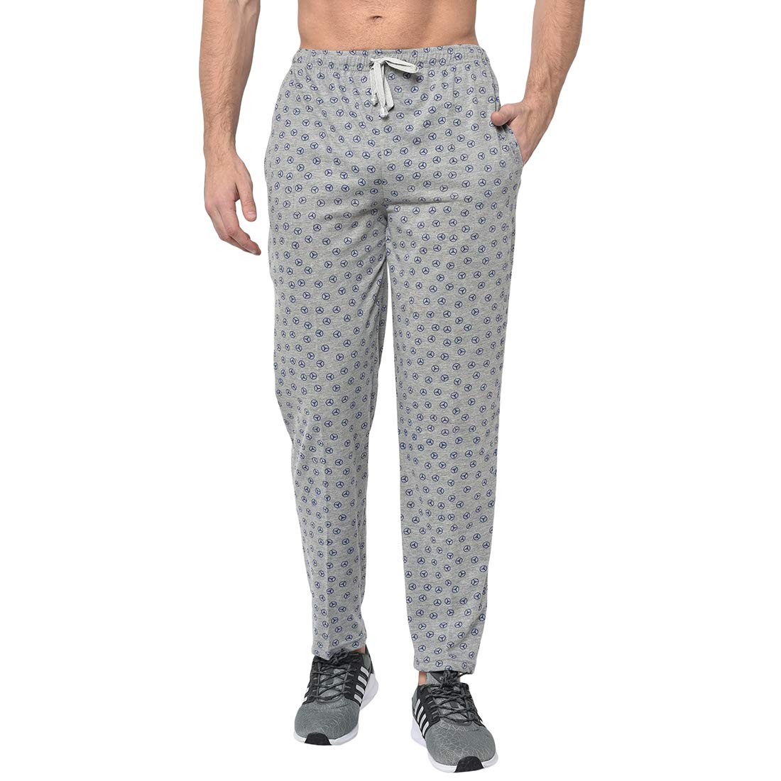 Cotton Blended Regular Fit Grey Pyjamas For Men -237-V-259-image-1
