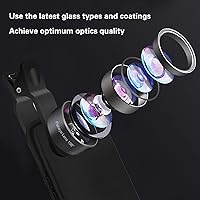 Vista 2 de Kit de lentes para cámara de teléfono Godefa, 14 en 1 con luz para selfies para iPhone 14 13 12 11 Xs X Pro Samsung y otros smartphones Android