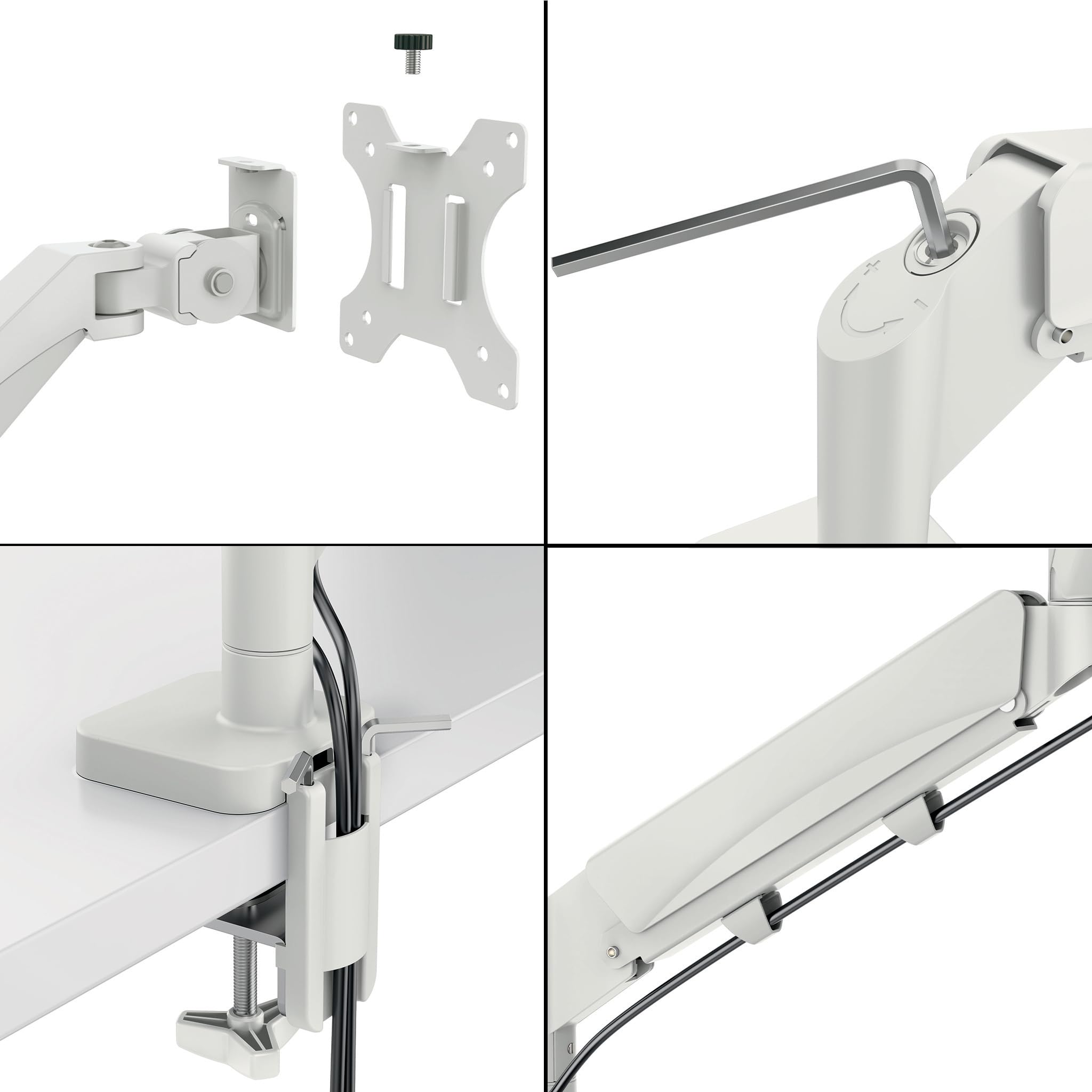 Leitz Ergo Brazo Ergonómico para Monitor y Portátil (17''-32'') – Soporte de Escritorio con Giro, Inclinación y Rotación, hasta 18 kg, Compatible VESA, Gris Claro, 65380085