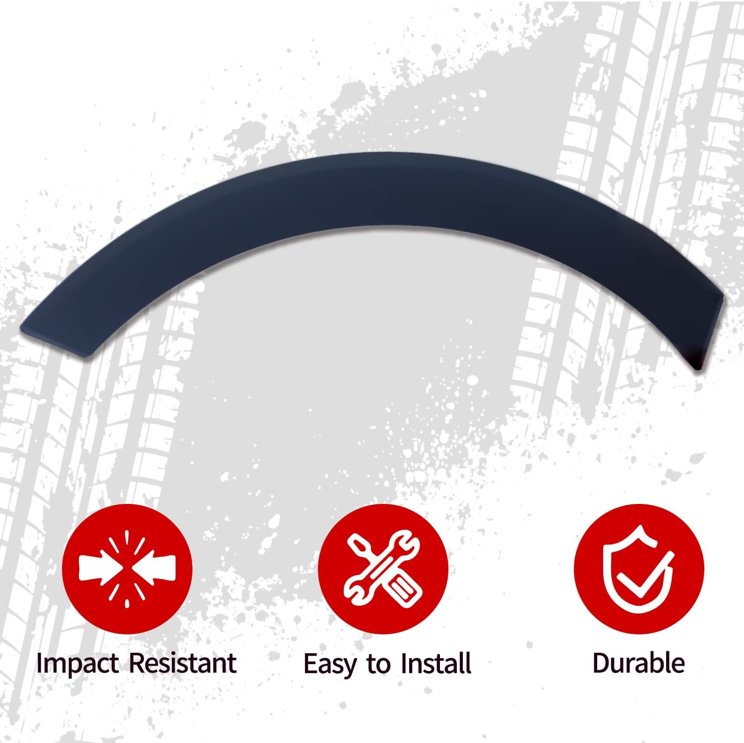 Front Left Side Fender Flare Molding Wheel Arch Trim for Transit 150 250 350 350HD 2015-2024 Accessories, Replace OEM # BK3Z61278L01BC, FO1290134, Driver Side, Black, 1PC