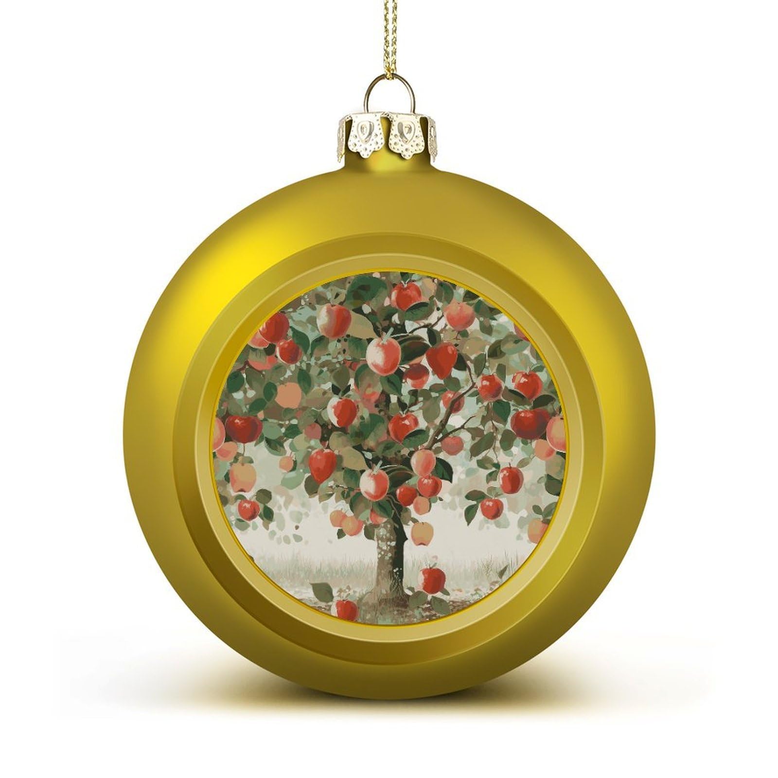 Fruit Under The Tree Christmas Balls Ornaments for Xmas Christmas Tree 1.6" Hanging Shatterproof Xmas Balls Hanging Decor Pendants for Holiday Party Outdoor Indoor DIY Craft Supplies