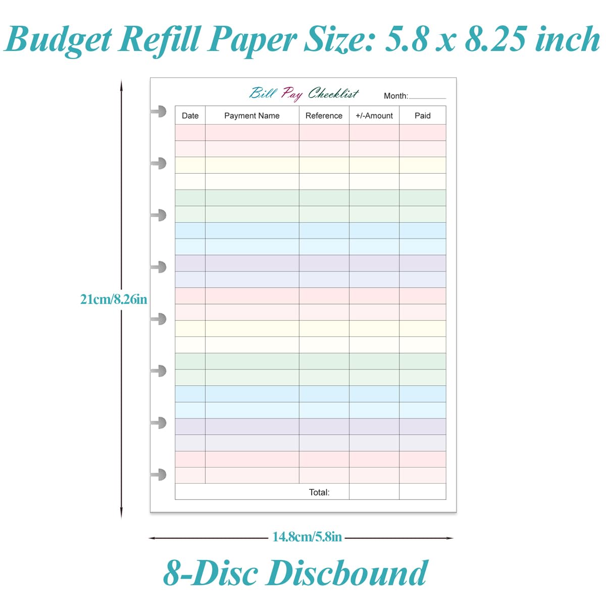 Monthly Refill Form.pdf Snapklik.com : Junior Size Payment Checklist Refills - 50 Sheets/100 ...