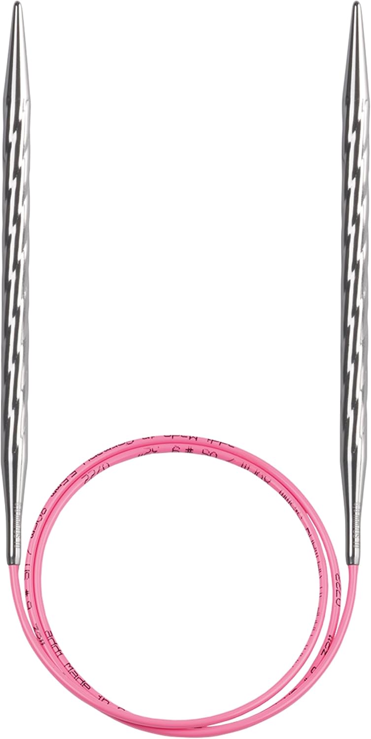 skacel by addi Ewenicorn Rocket Circular Knitting Needles, Fixed 47 Inch (120 cm) White Chrome Plated Brass Tips with Flexible Nylon Cord, 8 mm (US Size 11)