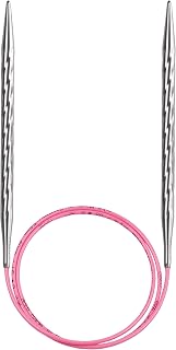 skacel by addi Ewenicorn Rocket Circular Knitting Needles, Fixed 32 Inch (80 cm) White Chrome Plated Brass Tips with Flexible Nylon Cord, 6 mm (US Size 10)