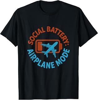 Social Battery: Airplane Mode | Introvert Travel T-Shirt