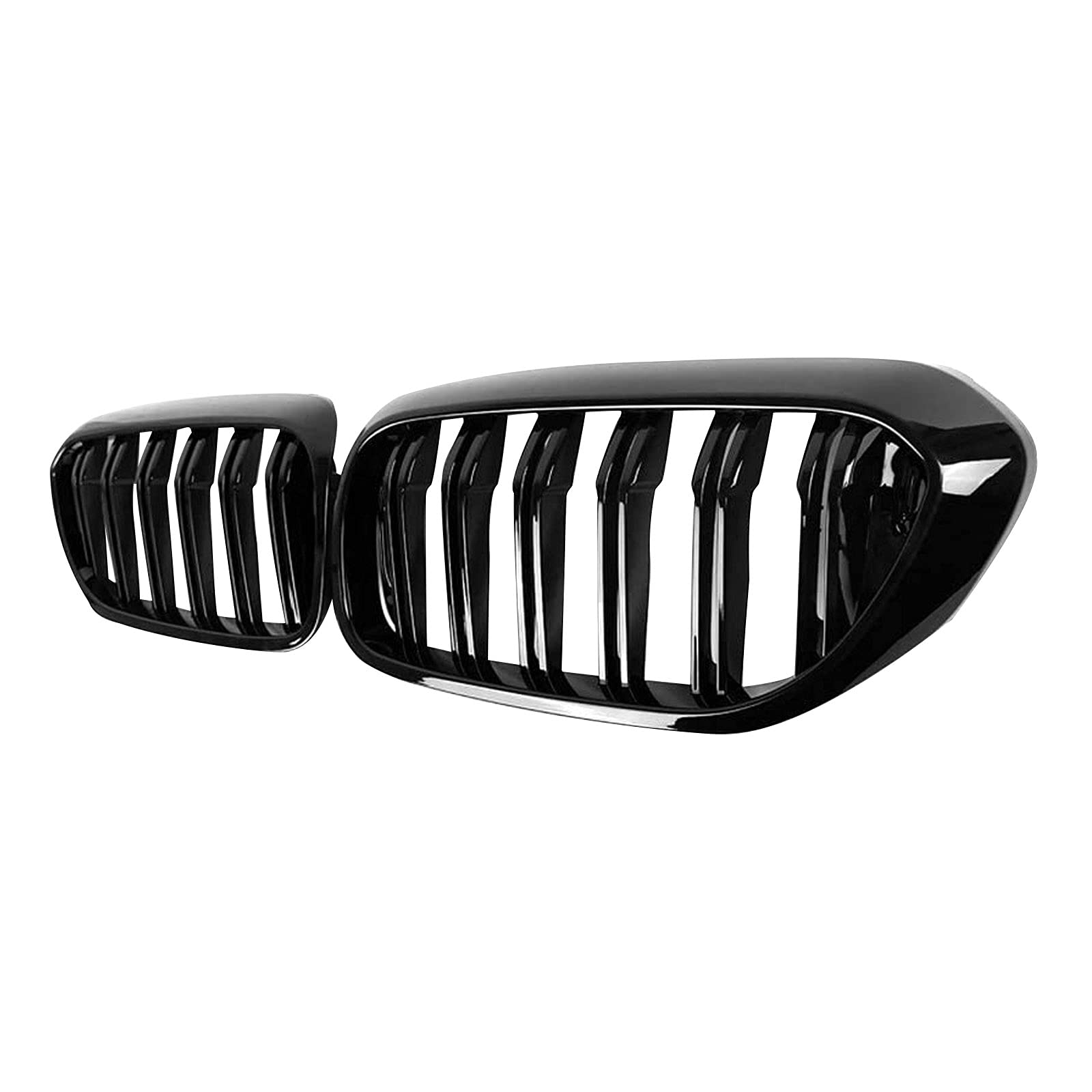 G30 G31 Kühlergrill, Nieren Hochglanz Schwarz Front Grill, Paar Doppelsteg Sport Kühlergrill Ersatz für BMW 5er G30 G31 528LI 530LI 540LI 2017 2018 2019 2020