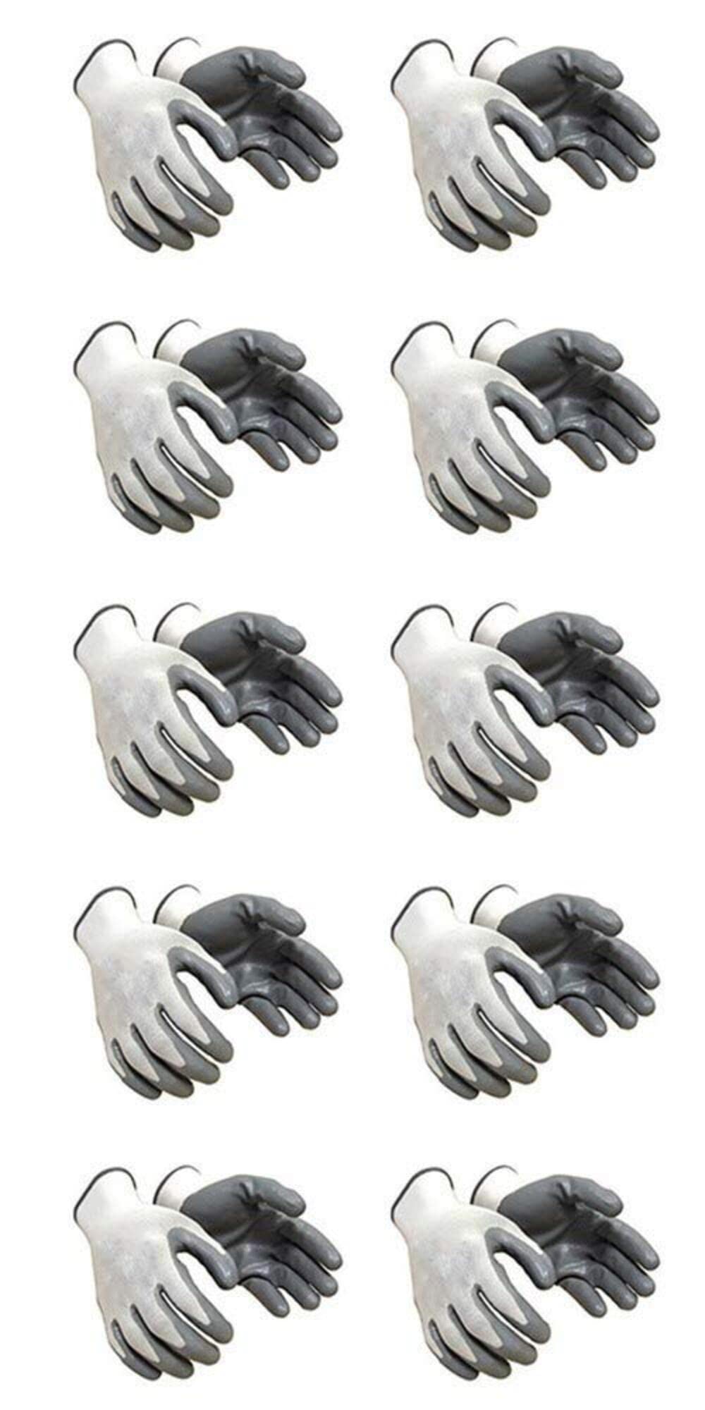 Pehel International Nylon Safety Hand Gloves – Multipurpose Gloves with ERGONOMIC Design, NITRILE-DIPPED Palms, KNIT Wrist, Dexterity, Sensitive Touch for Painting, Welding, Construction and Multiple Purpose Applications (White & Grey, Set of 5 Pai (B08FGFKY71) Amazon Price History, Amazon Price Tracker
