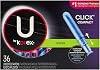 U by Kotex Click Compact Tampons, Super Absorbency, Unscented, 36 Count