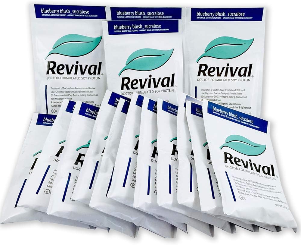REVIVAL Blueberry Sucralose Soy Protein Shake, 2 Sweetener