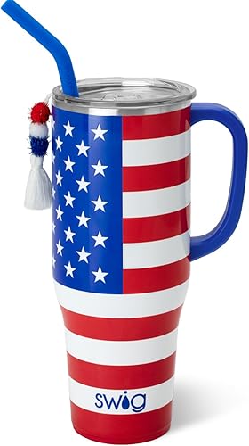 Swig Life Mega taza de 40 onzas, vaso de 40 onzas con asa y popote, vasos aislados extragrandes, taza de viaje apta para portavasos (todos los