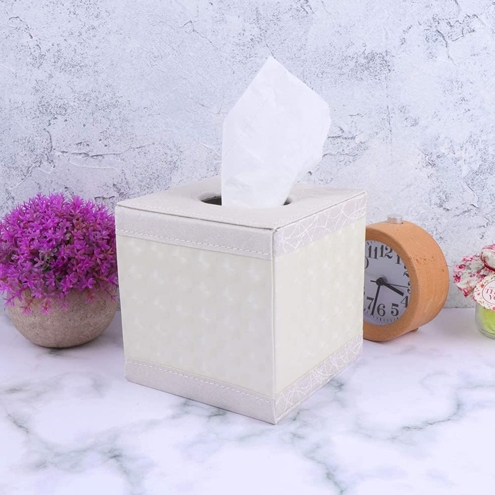 pudełko na chusteczki, 1 szt. kwadratowe skórzane pudełko na chusteczki, uchwyt papier toaletowy, etui do przechowywania serwetek w restauracji, domu i samochodzie