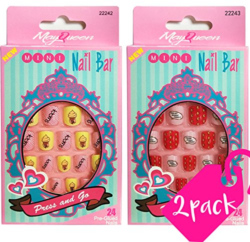 BeYou Junior Artificial false nails, Mini Fake Nail Bar For Kids 22242/22243(Sticker Nails) …