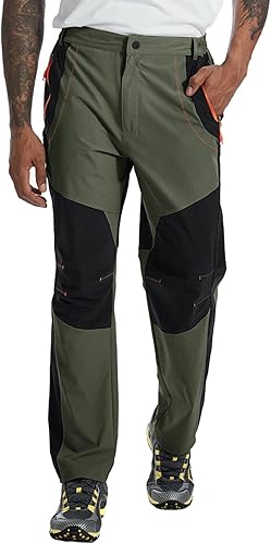 Miniatura 7 de TBMPOY Pantalones cargo de senderismo para hombre ligeros impermeables de secado rápido pantalones de montaña pesca camping