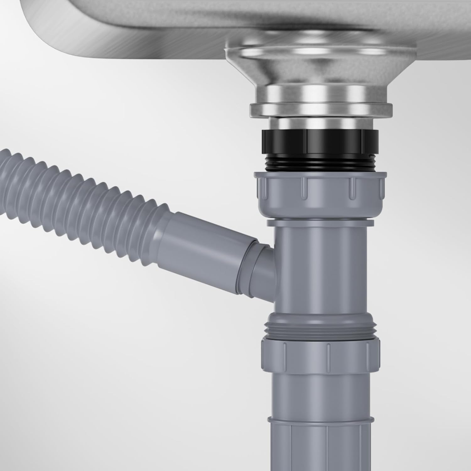 Dishwasher Drain Hose Adapter: Y-Shaped Kitchen Sink Strainer Connector with Male and Female Threaded Waste Outlet for Easy Plumbing Integration