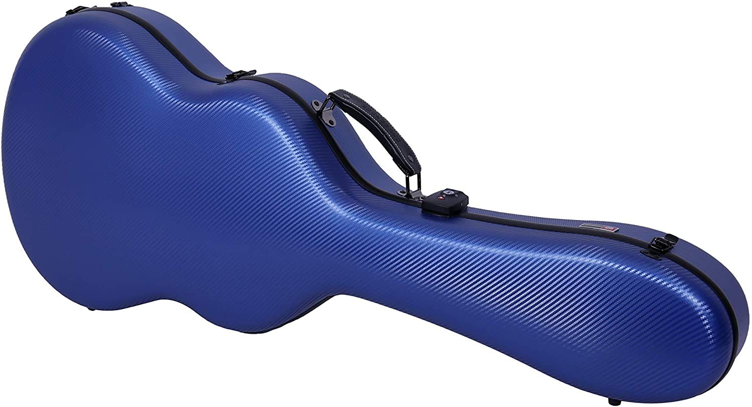 Crossrock Polycarbonat Koffer passend für 4/4 Klassikgitarren, kratzfester Flightcase in Blau (CRF4020CBL)