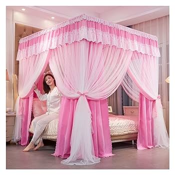 Amazon.co.jp: 天蓋付きベッドカーテン 四隅の豪華なベッド