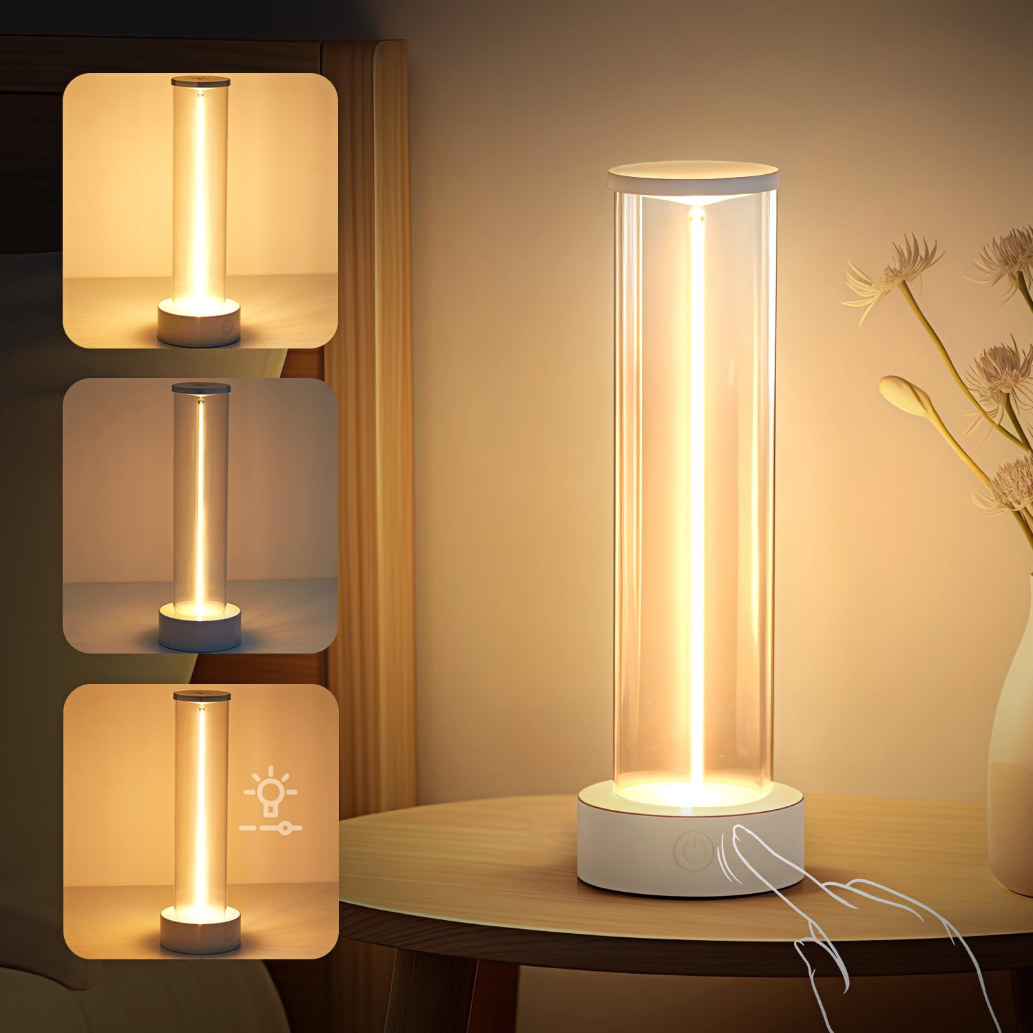 Luz ambiental inalámbrica portátil de color cálido para sala de estar/dormitorio/mesita de cama/estudio/cocina/cena/bar/campamento al aire libre, se puede utilizar en muchas escenas, 3 modos