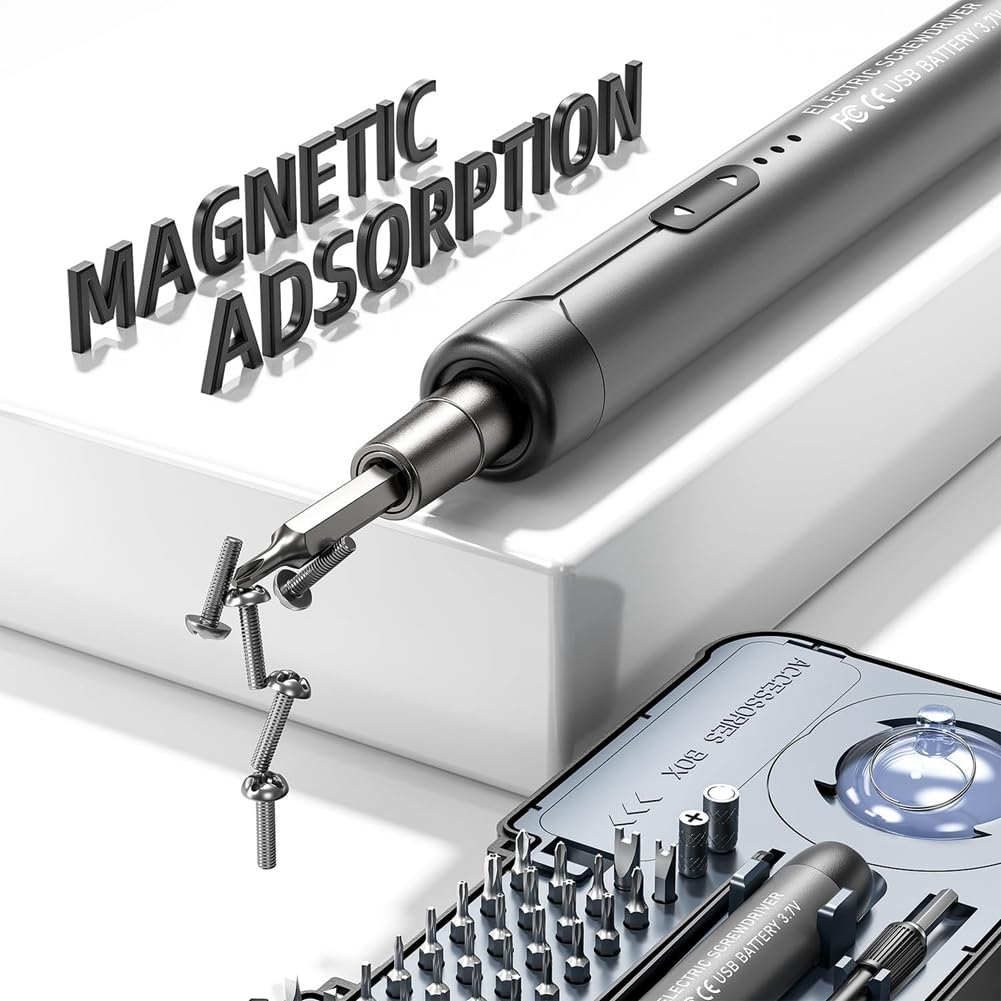 Juego de Destornilladores Eléctricos de Precisión, 88 Puntas Magnéticas en 1, Kit de Herramientas de Reparación para PC y Control Remoto.