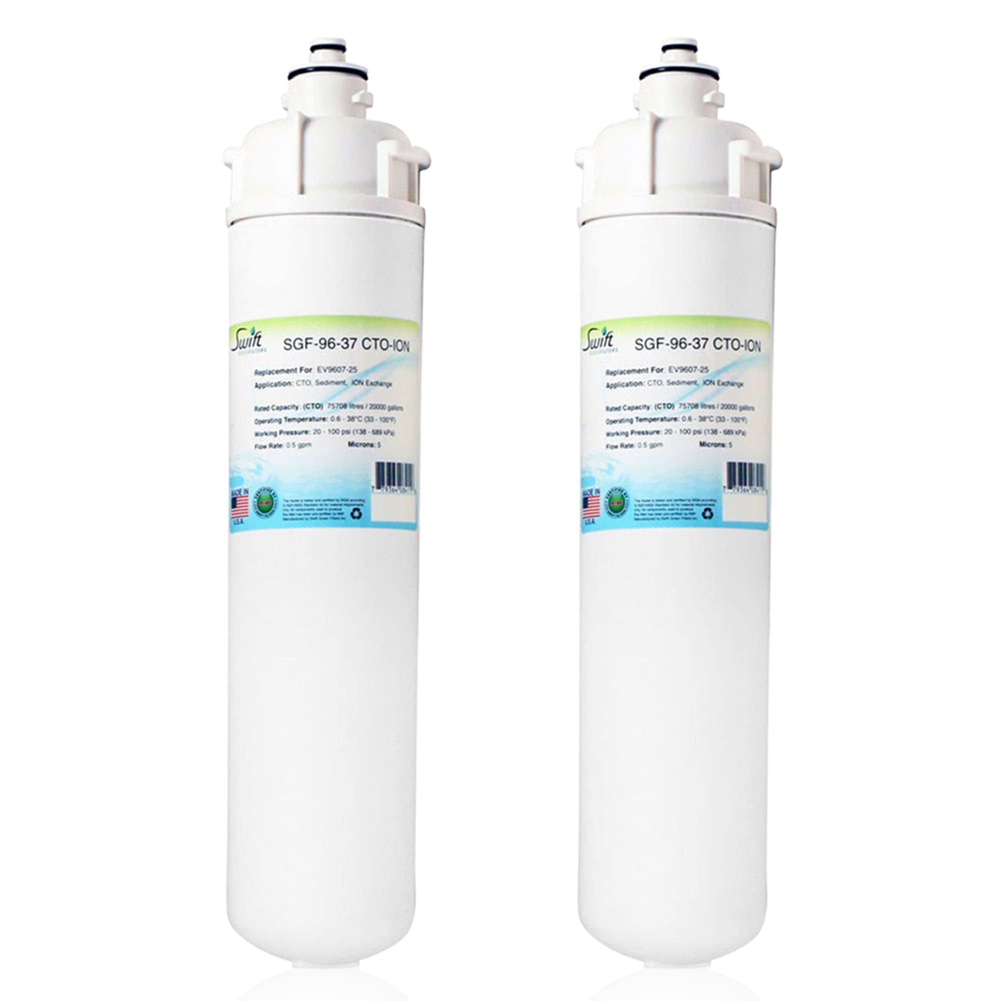 Swift Green Filters SGF-96-37 CTO-ION Compatible Commercial Water Filter for EV9607-25, Made in USA, (2 Pack)