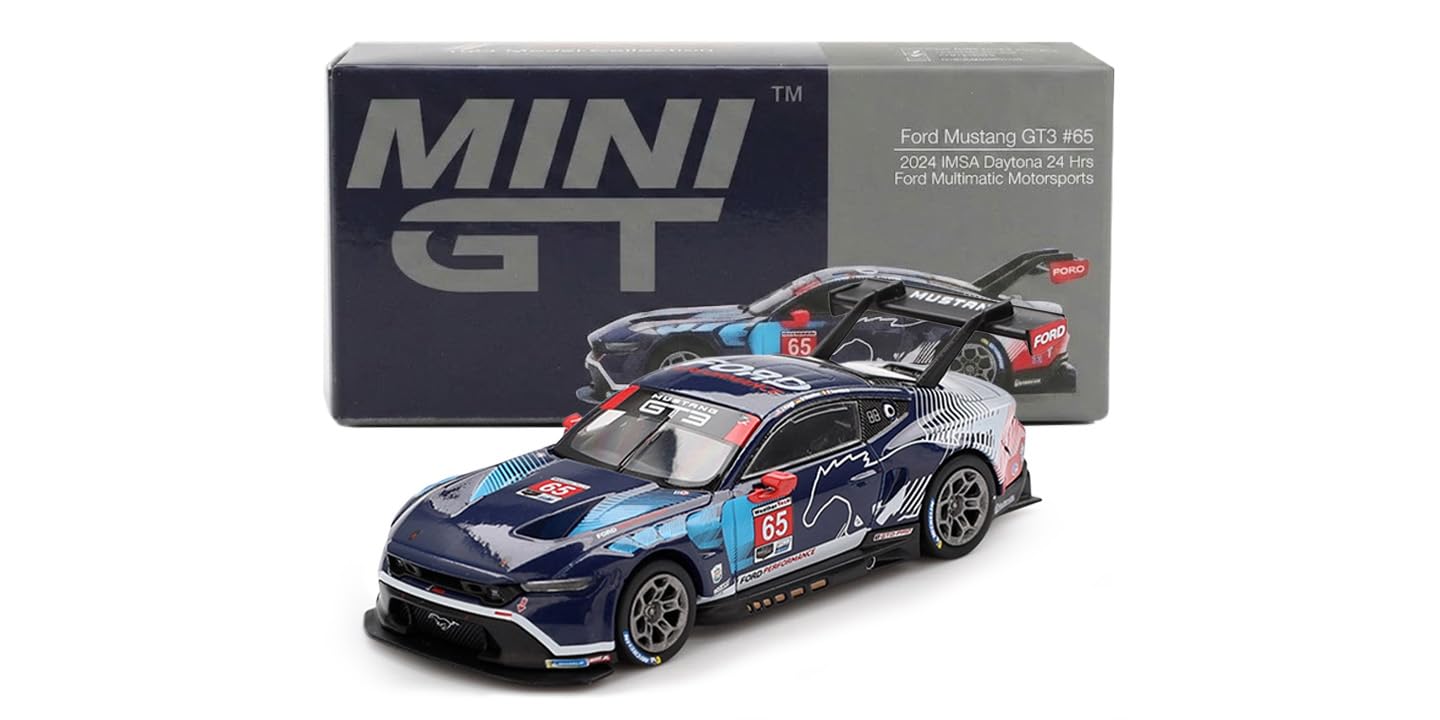 Mini Gt Multicolor Sunrich Mgt01012-L 1/64 Ford Mustang Gt3 Imsa Daytona 24H 2024#65 Ford Multimatic Motorsports (Left Handle) Finished Product